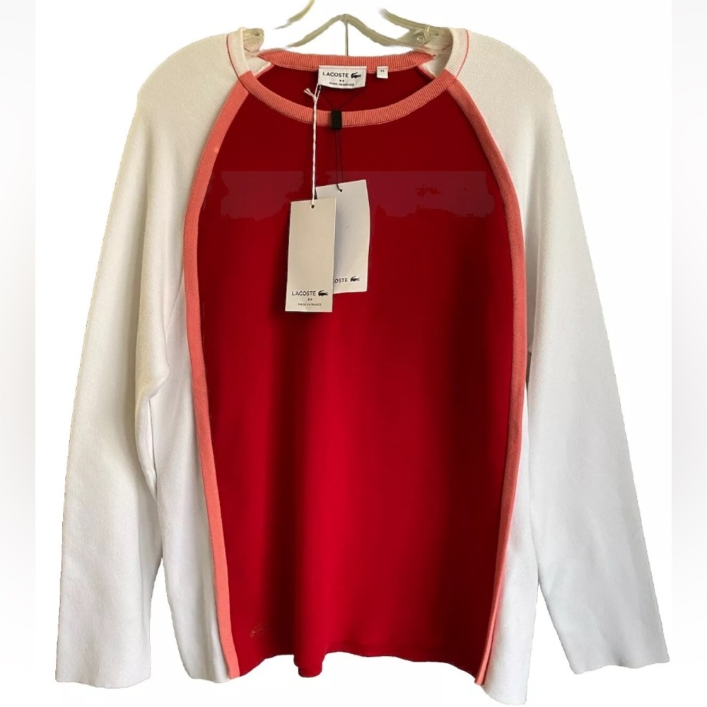 NWT Lacoste Pullover Toreador Alice White Sweater Mens Size 44 Large $225 Retail